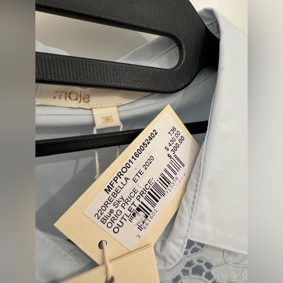 Maje Rebella Lace Trim Shirt Dress - Picture 5 of 5